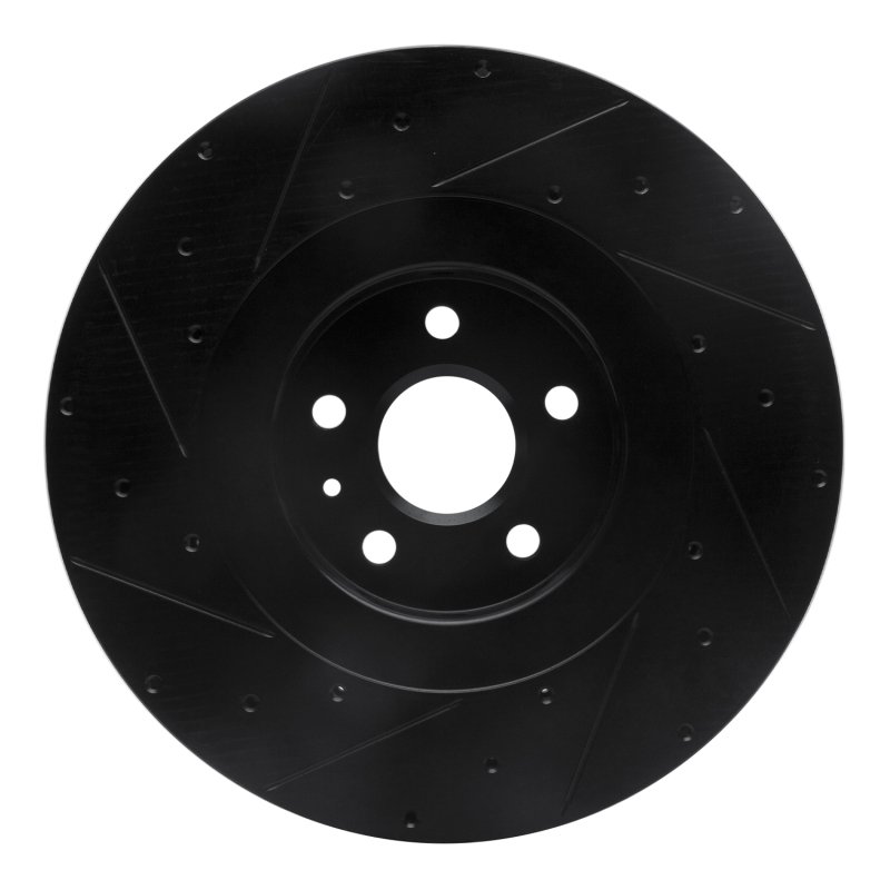 Cadillac CTS Brake Rotor (1) - Front Right - R1 Concepts - Drilled & Slotted - Black - `09-`15